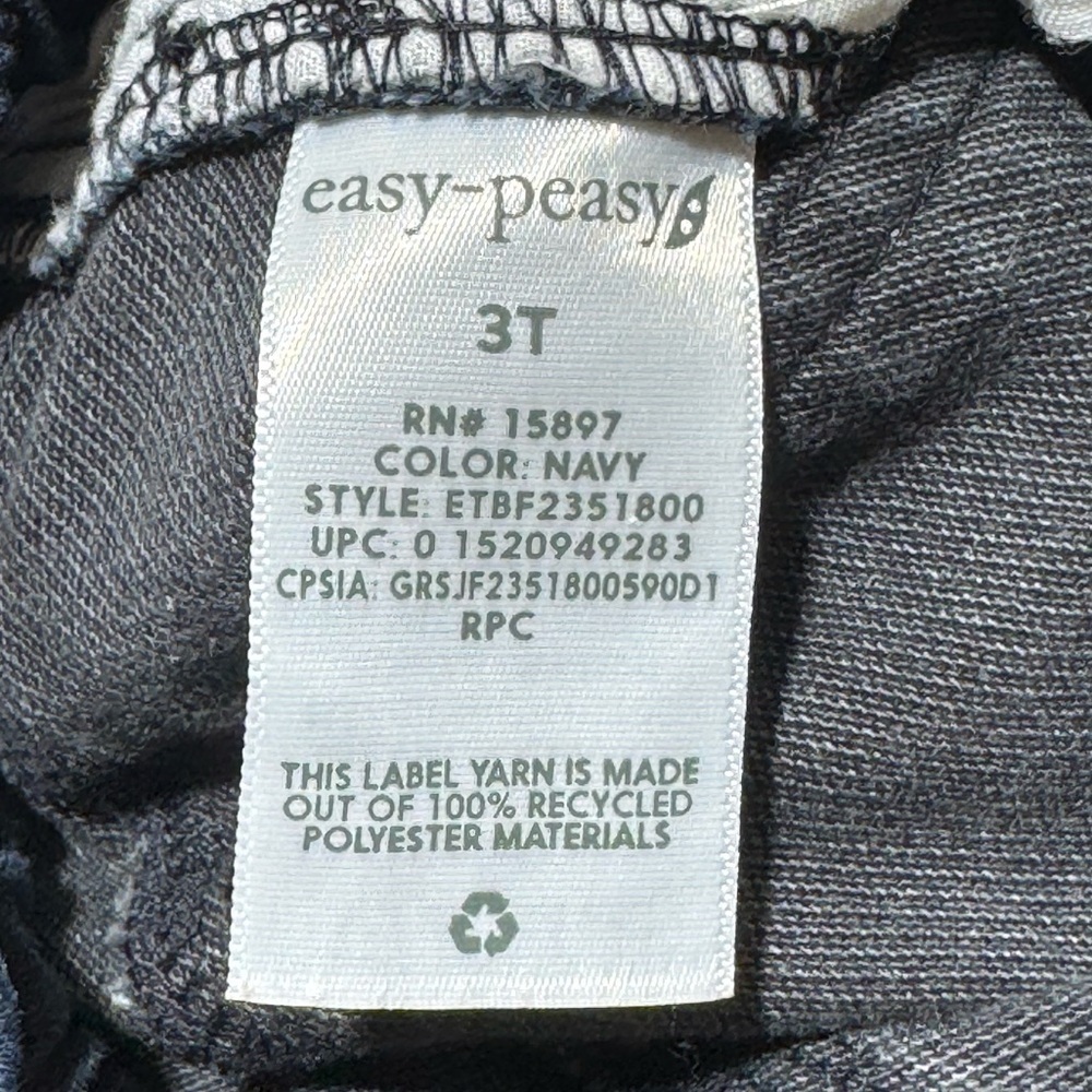 Easy Peasy toddler jeans blue unisex 3T stretch waist 3 buttons & 5 pockets - Picture 5 of 8